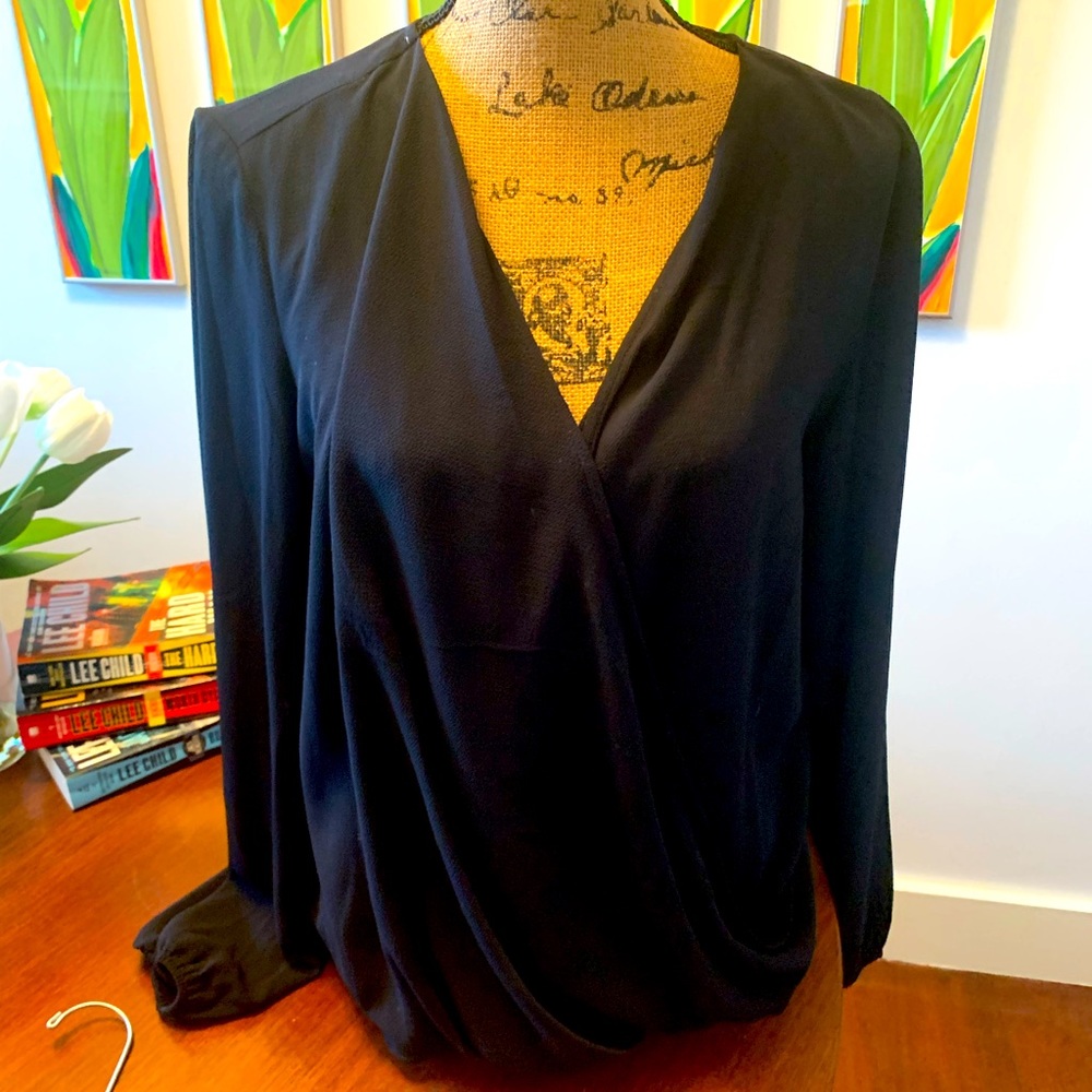 Free People cross over long sleeve blouse